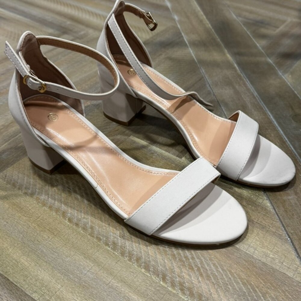 Cream Leather High Heels